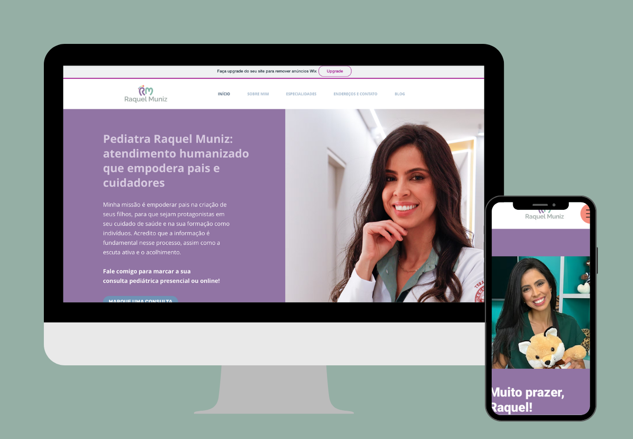 Dra. Raquel Muniz website shown on desktop and mobile 1
