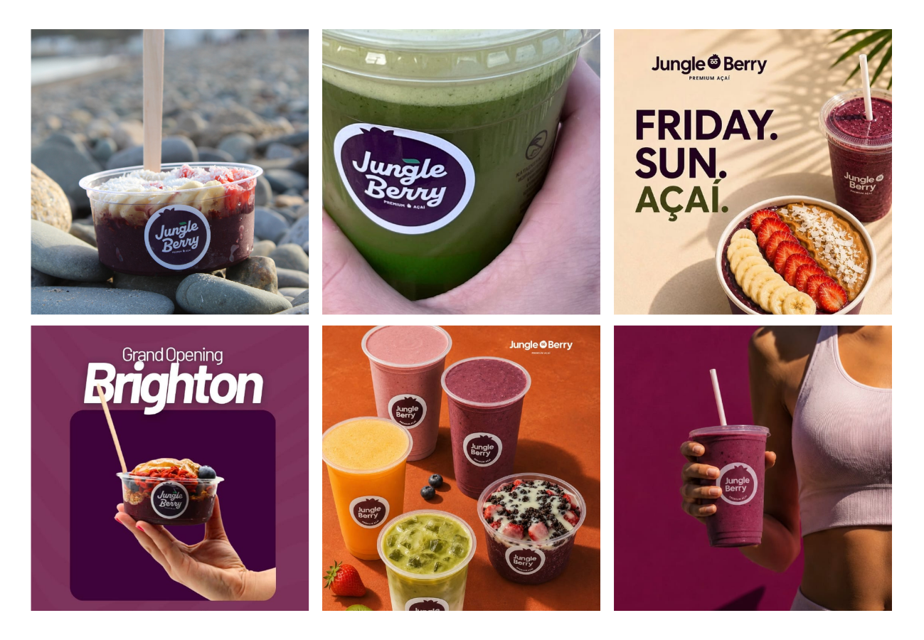 Jungle Berry UK social media content grid 1