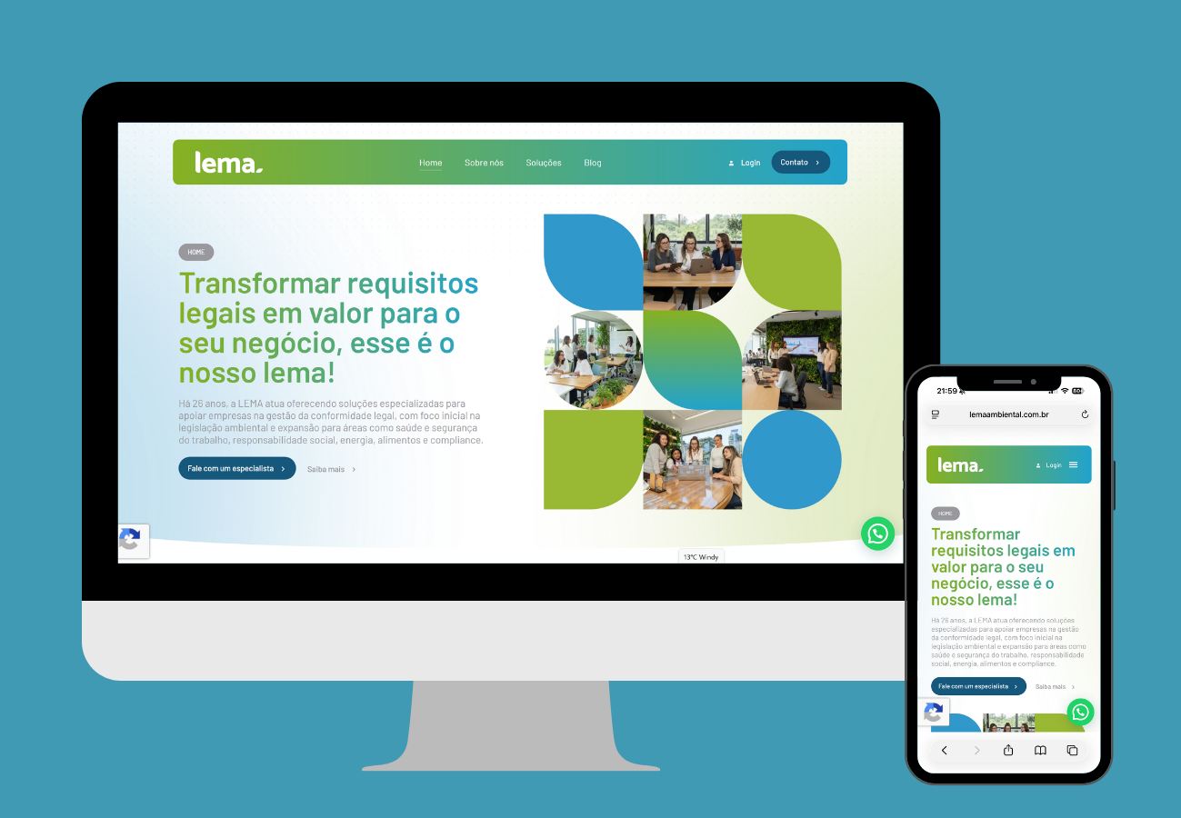 Lema Ambiental website shown on desktop and mobile 1